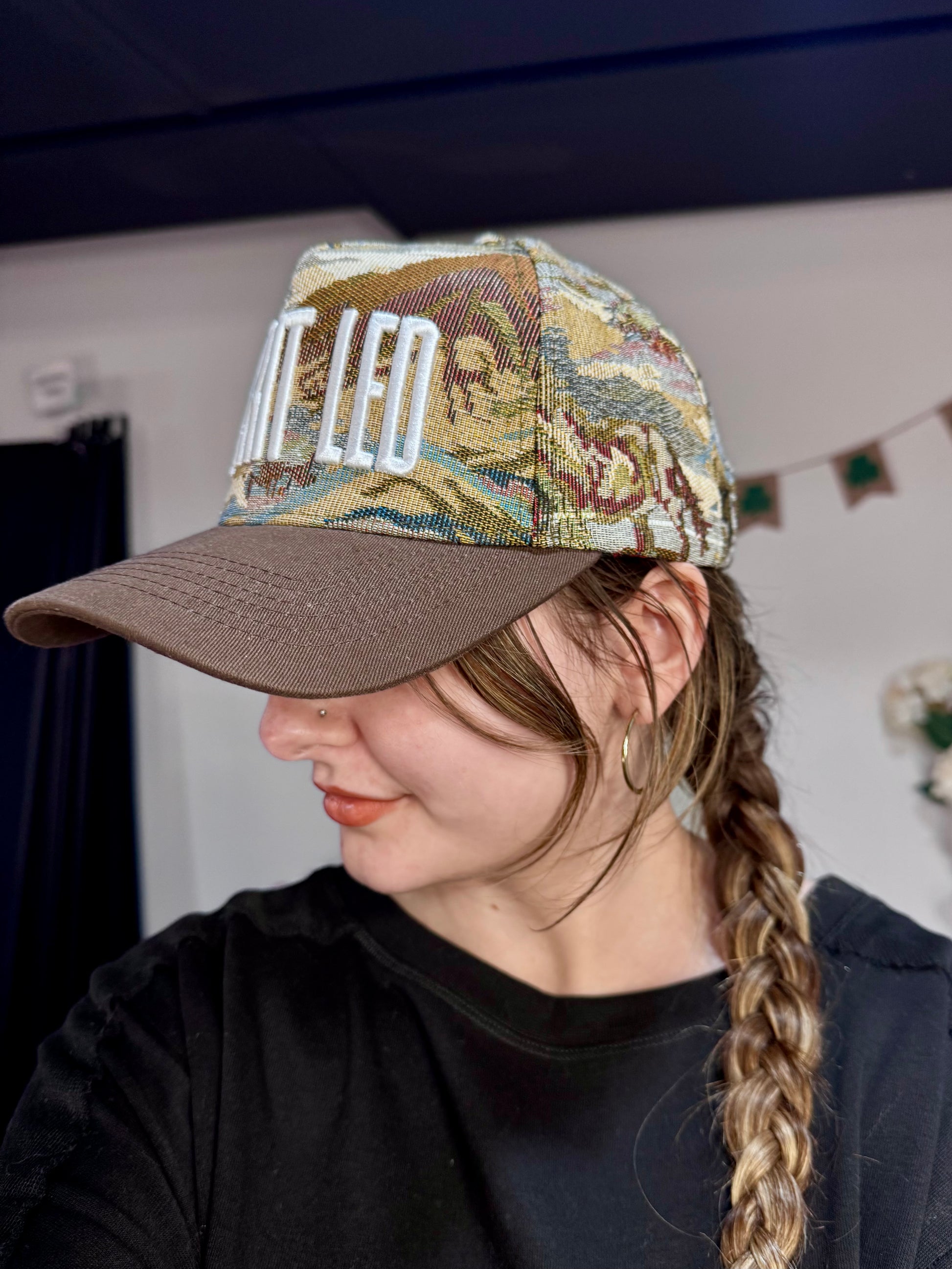 'Spirit Led' embroidered jacquard faith-based trucker hat