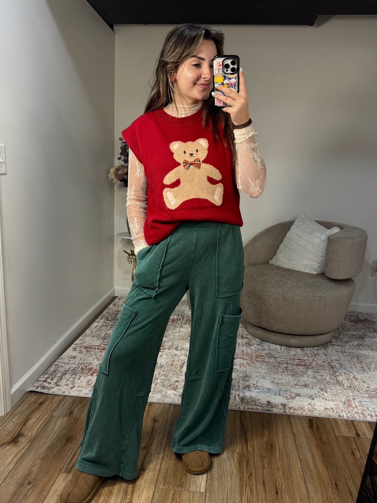 Charlotte Teddy Bow Sweater Vest