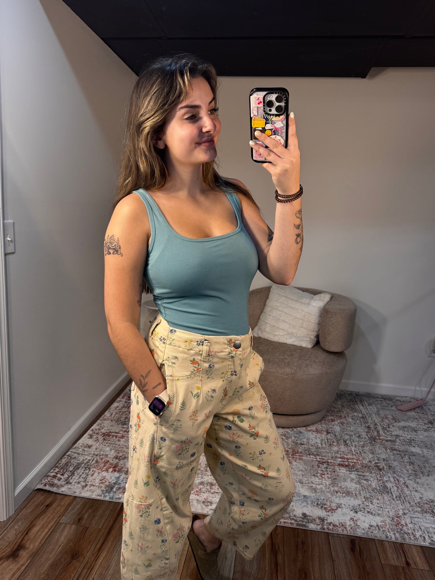 Kendall Square Neck Ribbed Tank Top (multiple colors)