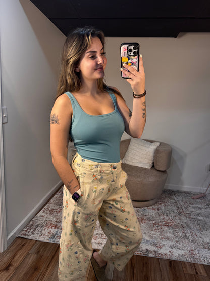 Kendall Square Neck Ribbed Tank Top (multiple colors)