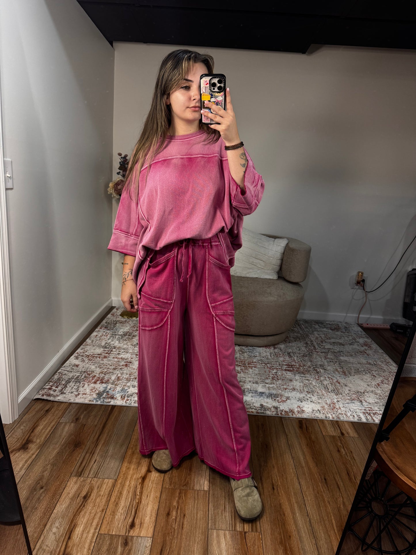 Mickey Washed Terry Knit Pants