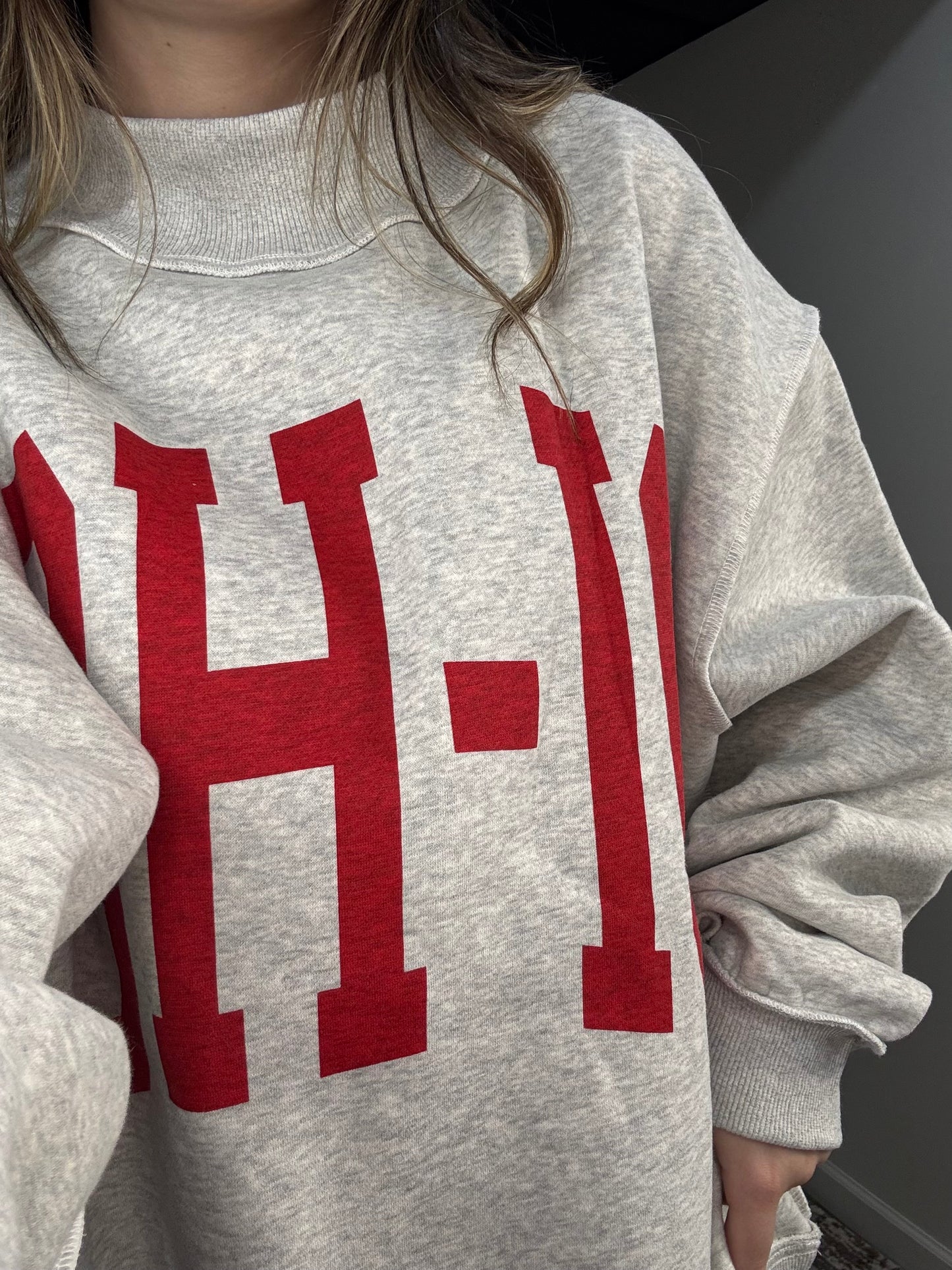'OH-IO' & OH Reversible Mock Neck Sweatshirt