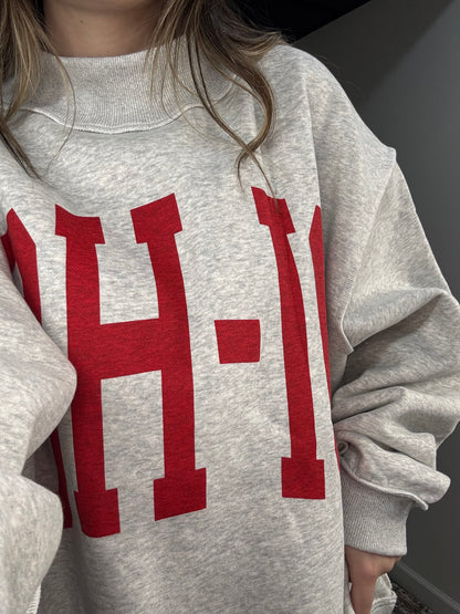 'OH-IO' & OH Reversible Mock Neck Sweatshirt