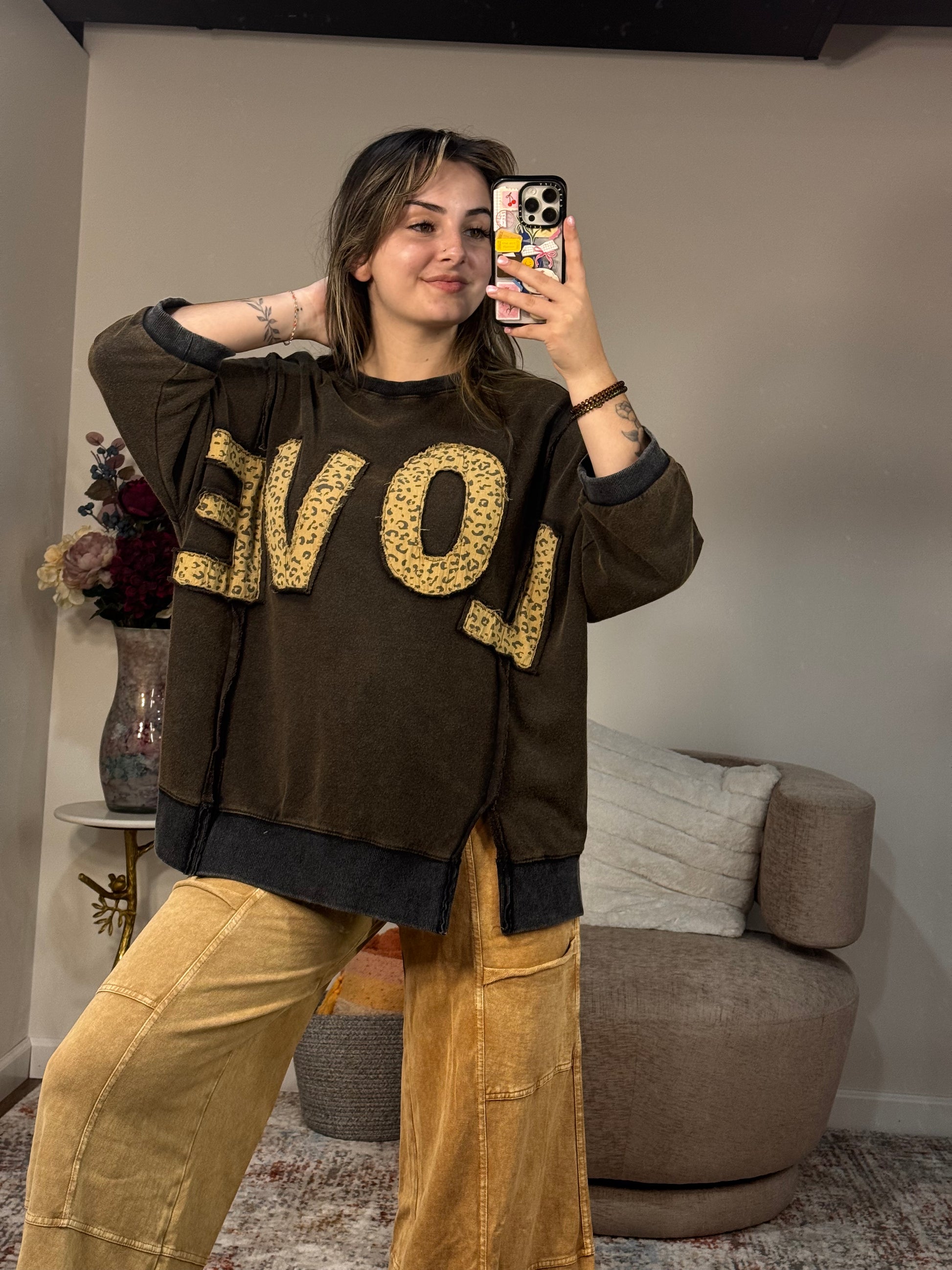 black cheetah sweatshirt