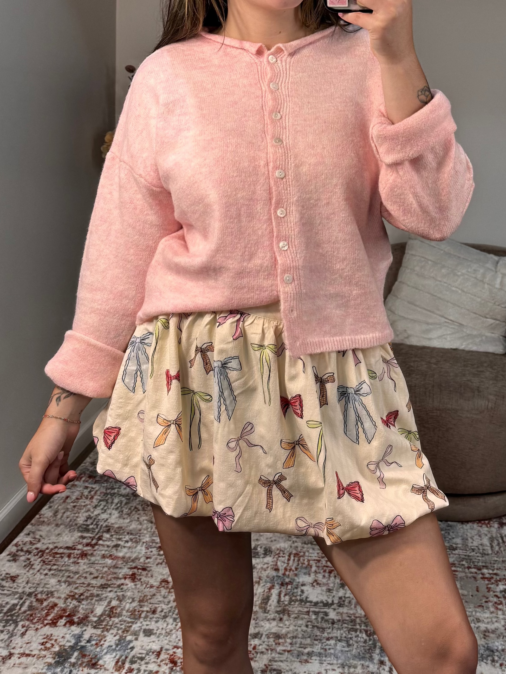 bow bubble skirt