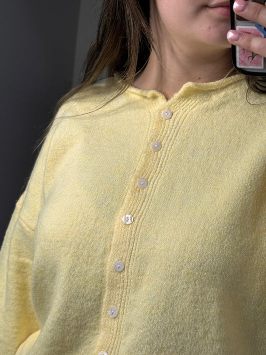 butter yellow soft cardigan 