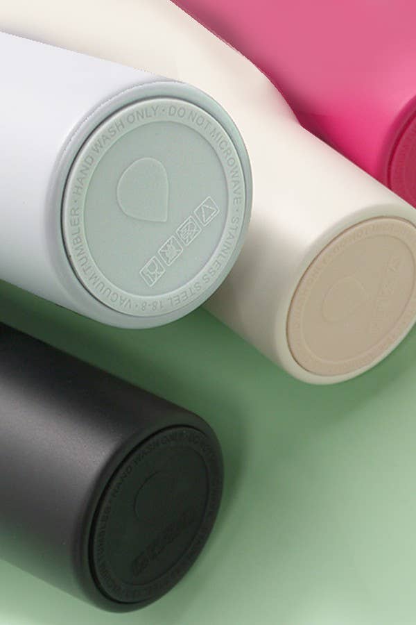 40oz Spill Free Stainless Steel Tumbler in Cream