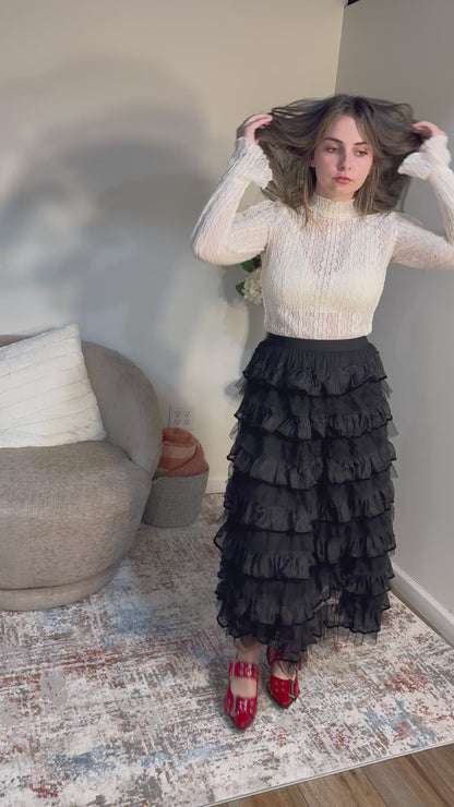 Sophia Layered Ruffle Maxi Skirt