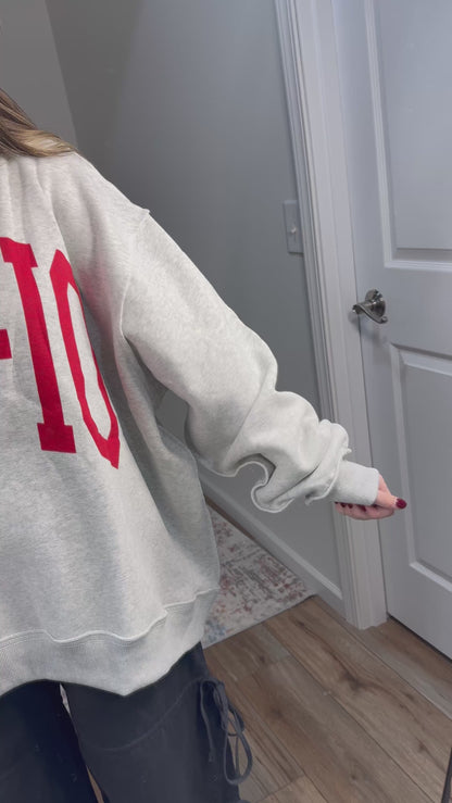 'OH-IO' & OH Reversible Mock Neck Sweatshirt