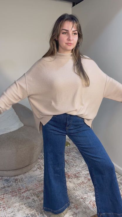 Meredith Oversized Slouch Neck Knit Sweater (multiple colors)