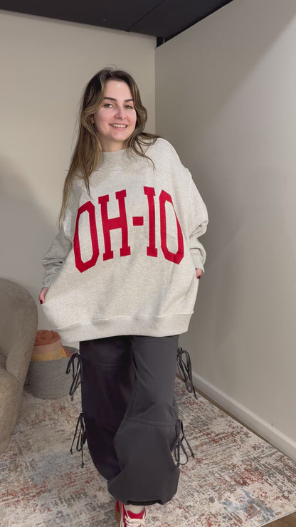 'OH-IO' & OH Reversible Mock Neck Sweatshirt