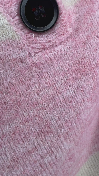 pink and brown Striped Rugby Sweater