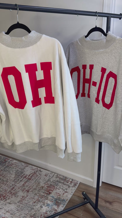 'OH-IO' & OH Reversible Mock Neck Sweatshirt