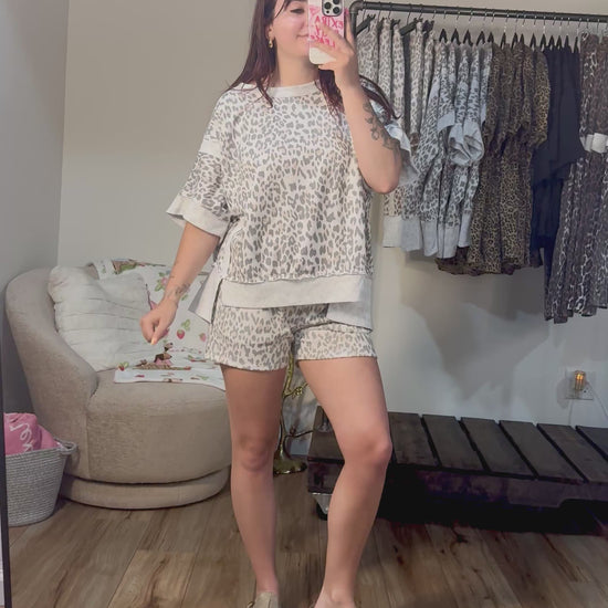 Cheetah Terry knit lounge set