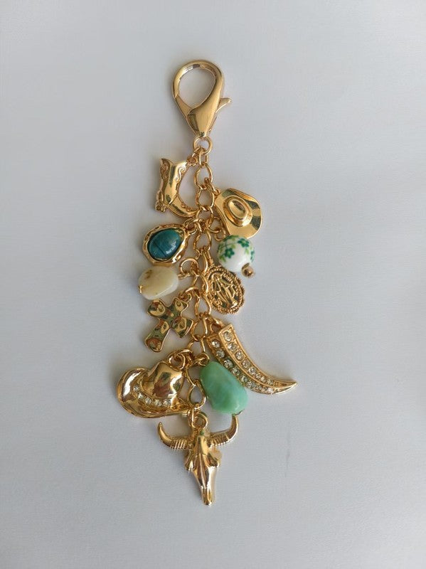 Western Porcelain Cross Boot Charm, Gold